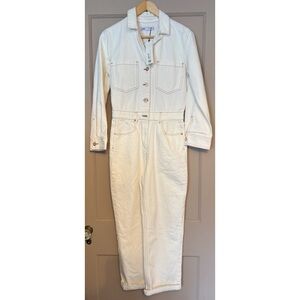 Zara- Cream Denim Jumpsuit - Size Small
